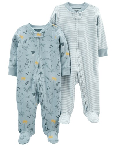 CARTER'S Overal na zip Sleep&Plays Blue Dino chlapec LBB 2ks PRE, vel. 46