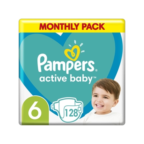 PAMPERS Active Baby 6 (13-18 kg) 128 ks Extra Large - jednorázové pleny