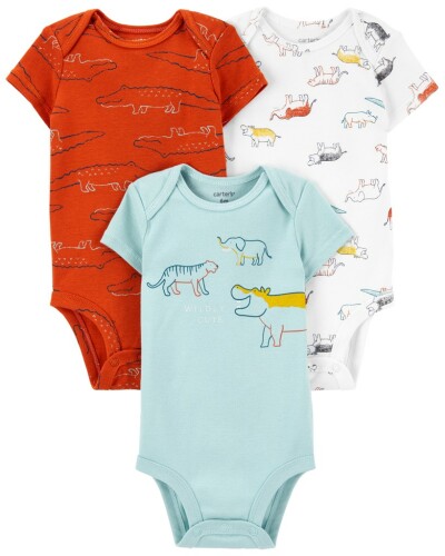 CARTER'S Body krátký rukáv Multicolor Dino chlapec 3ks NB/ vel. 56