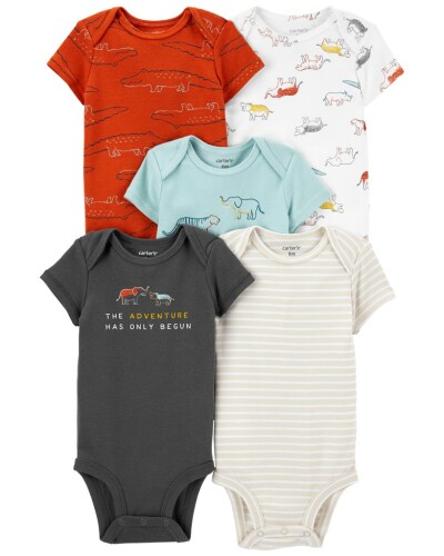 CARTER'S Body krátký rukáv Multicolor Dino chlapec 5ks 6m