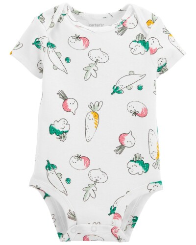 CARTER'S Body krátký rukáv Ivory Vegetables holka 24m