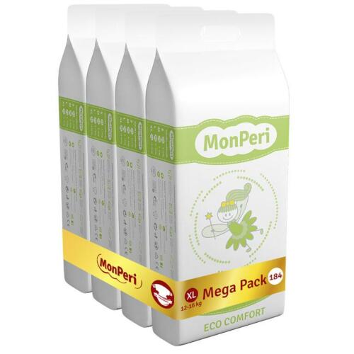 MONPERI Eco Comfort Pleny jednorázové XL (12-16 kg) 184 ks - Mega Pack