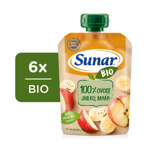 6x SUNAR BIO kapsička Jablko, banán 100 g