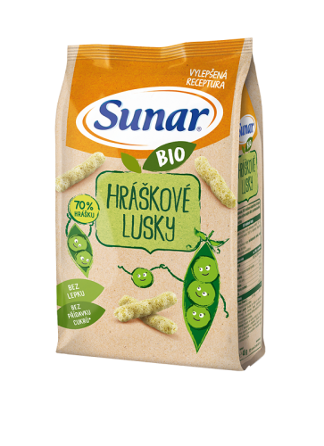 SUNAR BIO Křupky Hráškové lusky 45 g