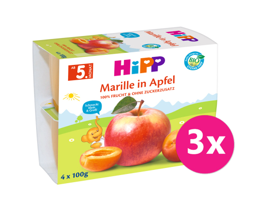 6x HiPP BIO Jablko-Broskev-Mango-Ananas + zinek od uk. 1. roku, 100 g