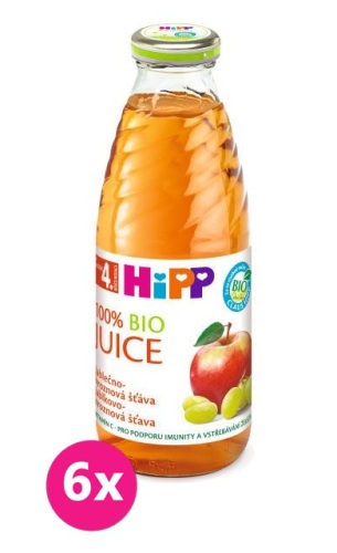 6x HiPP BIO šťáva jablečno - hroznová (500 ml)