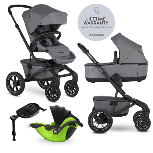 EASYWALKER Kočárek kombinovaný Jimmey 2v1 Iris Grey LITE AIR + KIDDY Evoluna i-size 2 + základna