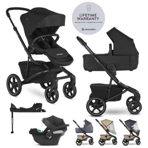 EASYWALKER Kočárek kombinovaný Jimmey 2v1 Pepper Black LITE RWS + CYBEX Aton B2 i-Size + základna