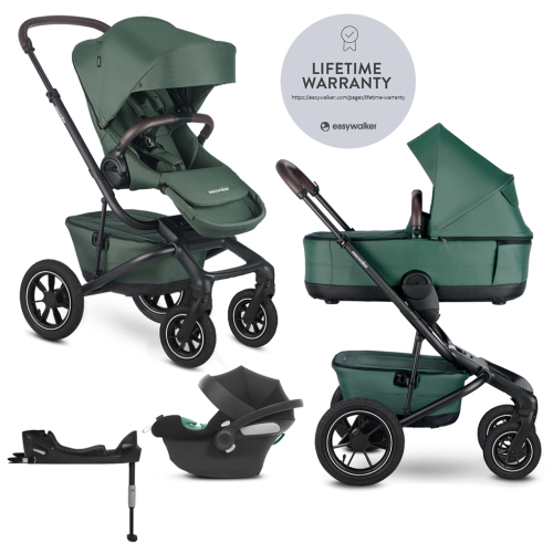 EASYWALKER Kočárek kombinovaný Jimmey 2v1 Pine Green LITE AIR + CYBEX Aton B2 i-Size + základna