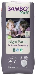 BAMBO Dreamy Night Kalhotky plenkové jednorázové Pants Girl 4-7 let, 10 ks, pro 15-35 kg
