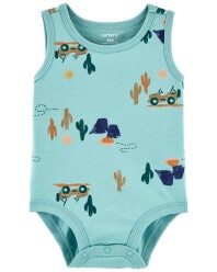 CARTER'S Body bez rukávů Blue Jeep kluk 12m