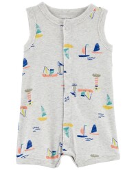 CARTER'S Overal letní Grey Boats kluk 6m