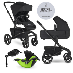 EASYWALKER Kočárek kombinovaný Jimmey 2v1 Pepper Black LITE RWS + KIDDY Evoluna i-size 2 + základna