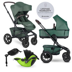 EASYWALKER Kočárek kombinovaný Jimmey 2v1 Pine Green LITE AIR + KIDDY Evoluna i-size 2 + základna