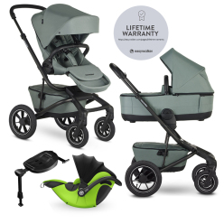 EASYWALKER Kočárek kombinovaný Jimmey 2v1 Thyme Green LITE AIR + KIDDY Evoluna i-size 2 + základna