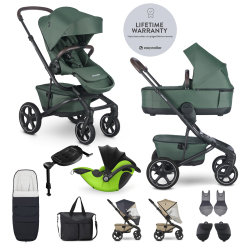 EASYWALKER Kočárek kombinovaný Jimmey Pine Green XXL RWS + KIDDY Evoluna i-size 2 + základna