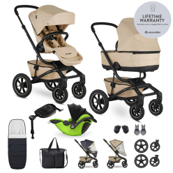 EASYWALKER Kočárek kombinovaný Jimmey Sand Taupe XXL AIR + RWS + KIDDY Evoluna i-size 2 + základna