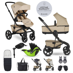 EASYWALKER Kočárek kombinovaný Jimmey Sand Taupe XXL RWS + KIDDY Evoluna i-size 2 + základna