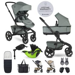 EASYWALKER Kočárek kombinovaný Jimmey Thyme Green XXL RWS + KIDDY Evoluna i-size 2 + základna